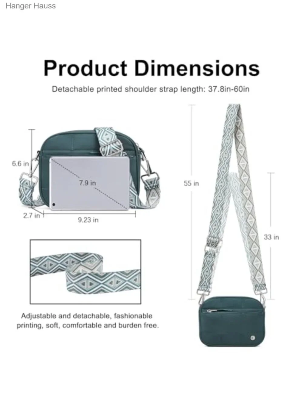 Quilted Nylon Crossbody Bag Lightweight Puffer Shoulder Purse Travel with Wide